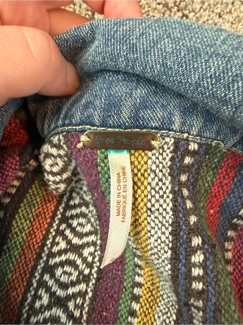 Women’s Free People Distressed Baja Denim Jean Jacket - Size 2 - Picture 3 of 7